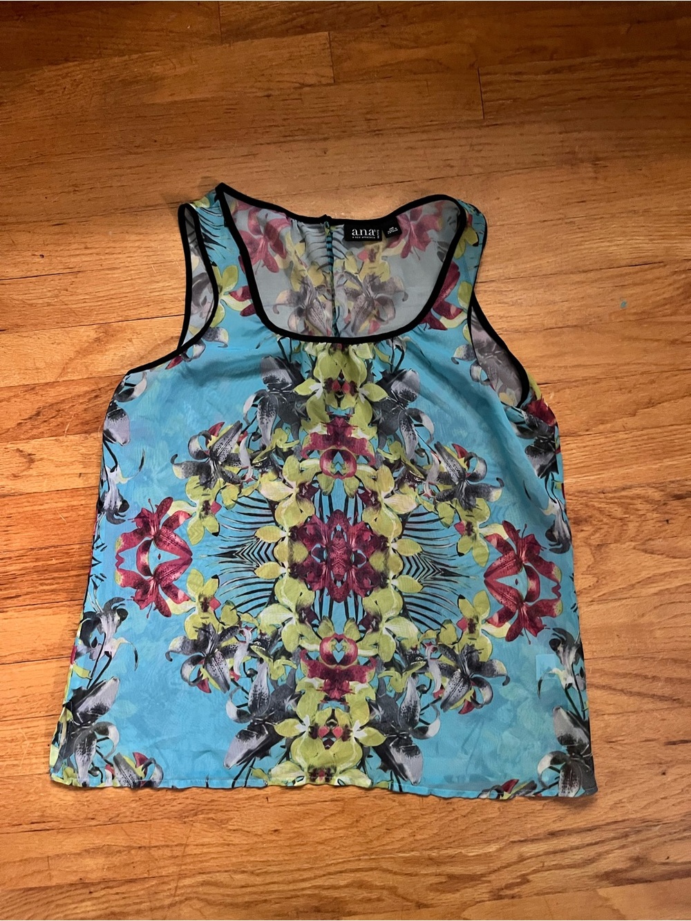 Floral sheer tank top